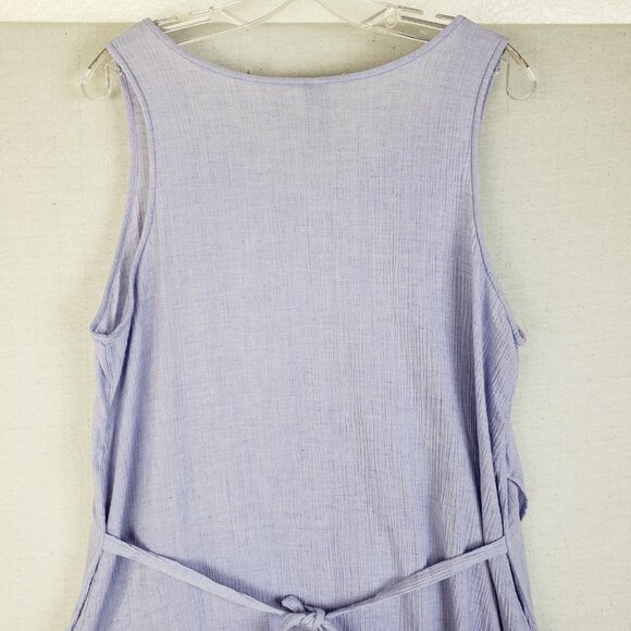 Firmiana Linen Blend Dress Lagenlook Ombre Sharkbite Hem Pockets sz M Oversized - Picture 7 of 14